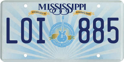 MS license plate LOI885