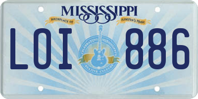 MS license plate LOI886