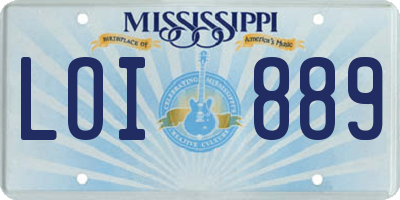 MS license plate LOI889