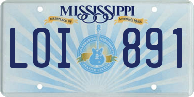 MS license plate LOI891