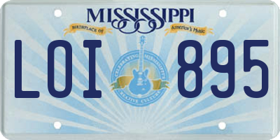 MS license plate LOI895