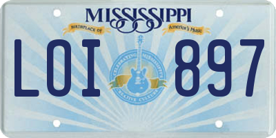 MS license plate LOI897