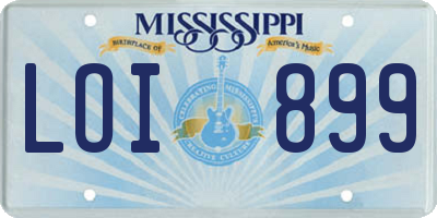 MS license plate LOI899