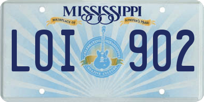 MS license plate LOI902