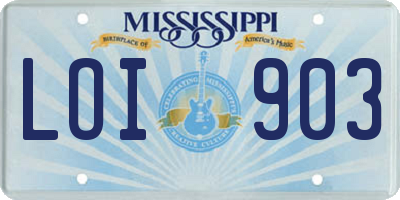MS license plate LOI903