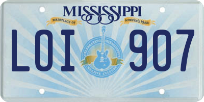 MS license plate LOI907