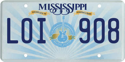 MS license plate LOI908