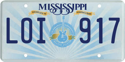 MS license plate LOI917