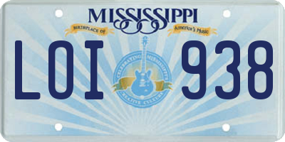 MS license plate LOI938