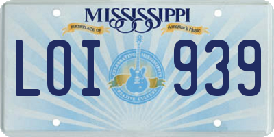 MS license plate LOI939