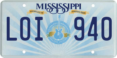 MS license plate LOI940