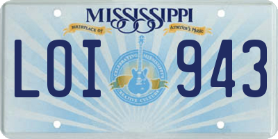 MS license plate LOI943