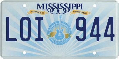 MS license plate LOI944