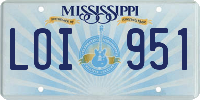 MS license plate LOI951