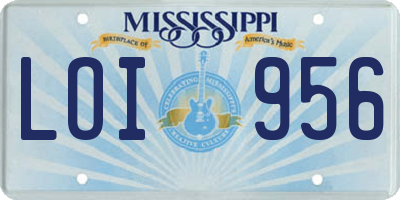 MS license plate LOI956