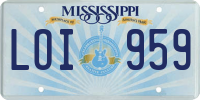 MS license plate LOI959