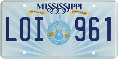 MS license plate LOI961