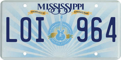 MS license plate LOI964