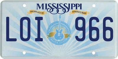MS license plate LOI966