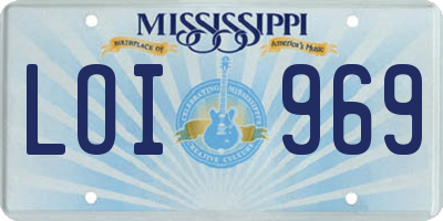 MS license plate LOI969