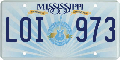 MS license plate LOI973