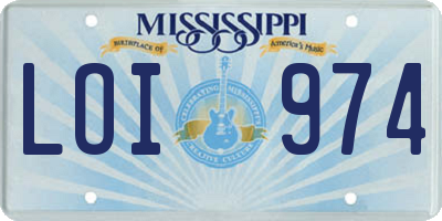 MS license plate LOI974