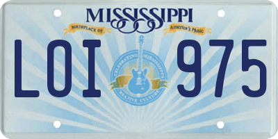 MS license plate LOI975