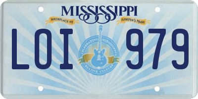 MS license plate LOI979