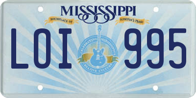 MS license plate LOI995