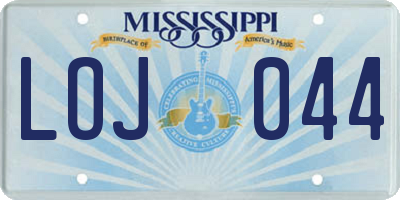 MS license plate LOJ044