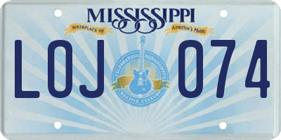 MS license plate LOJ074