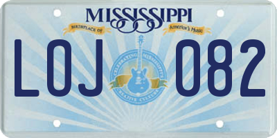 MS license plate LOJ082