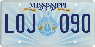 MS license plate LOJ090