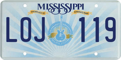 MS license plate LOJ119