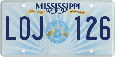 MS license plate LOJ126