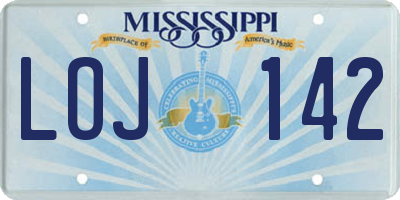 MS license plate LOJ142
