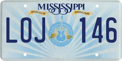 MS license plate LOJ146