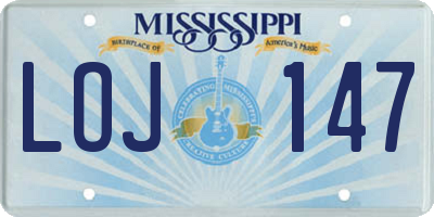 MS license plate LOJ147