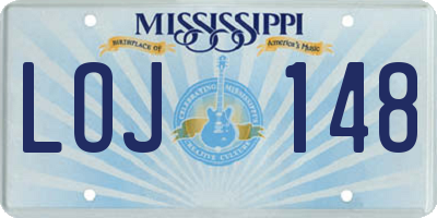 MS license plate LOJ148