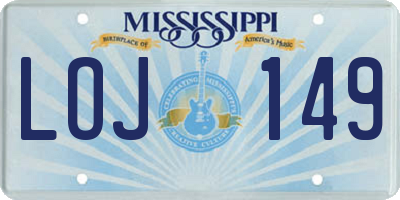 MS license plate LOJ149