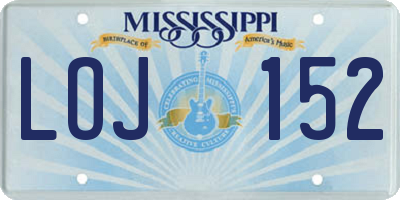 MS license plate LOJ152
