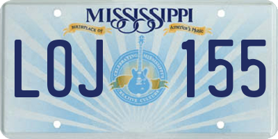 MS license plate LOJ155