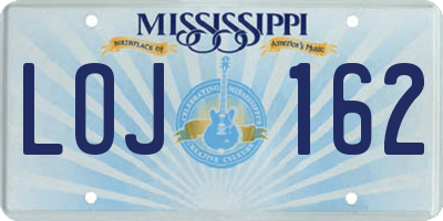 MS license plate LOJ162