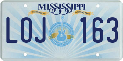 MS license plate LOJ163