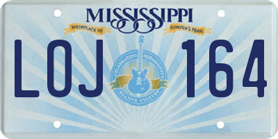 MS license plate LOJ164