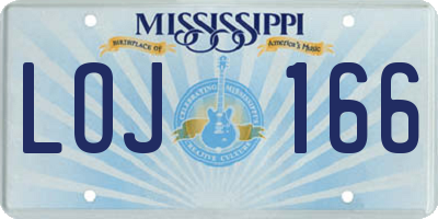 MS license plate LOJ166