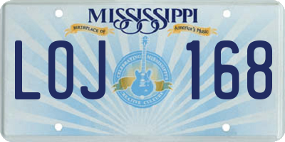 MS license plate LOJ168