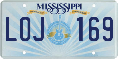 MS license plate LOJ169