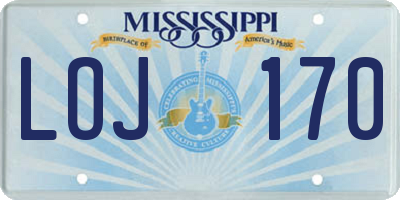 MS license plate LOJ170