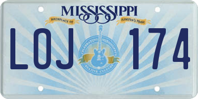 MS license plate LOJ174